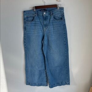 GAP High Rise Wide Leg Crop Jeans Size 14